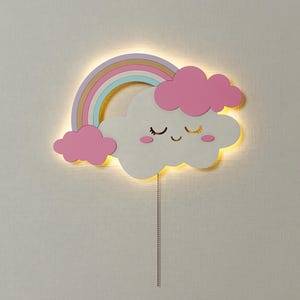 Rainbow Night Light - Soft LED Glow - Nursery Decor - Wooden Rainbow Lamp - Baby Shower Gift