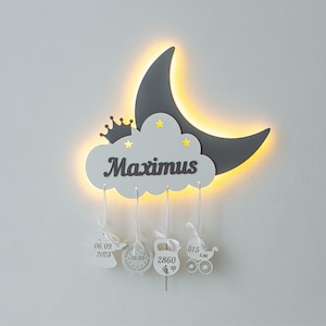 Personalized Night Light - New Baby Gift, Custom Baby Lamp, Birth Details Print, Christening Gift, Newborn Keepsake