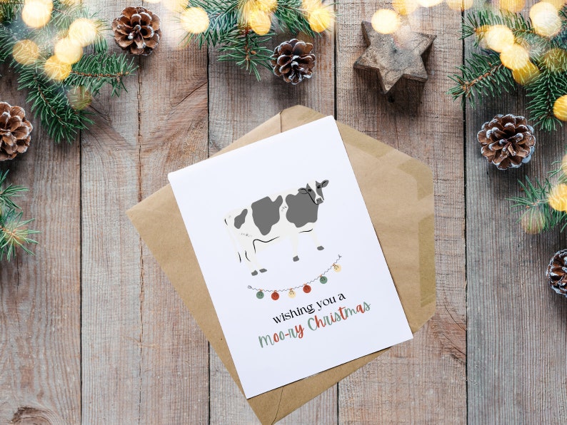 Printable Christmas Cards With Animals - Etsy