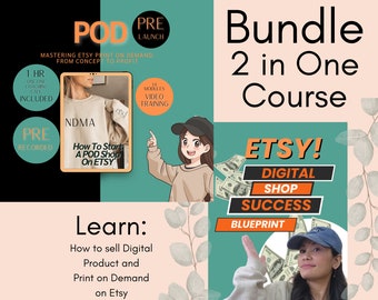 Bundelcursus, hoe je een Etsy POD en digitale productwinkel start in Tagalog, vooraf opgenomen videotrainingen