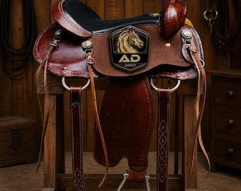 Western Barrel Racing Saddle: Genuine Skirting Leather, Rider Comfort, Equestrian Trail Riding