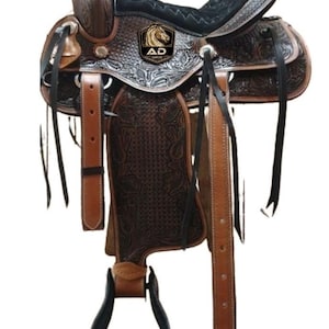 Handmade Tooling Carving Western Barrel Racing Horse Saddle Premium Leather Comfort Quality Trail Equestrian 10-18 inches Seat Free Shipping