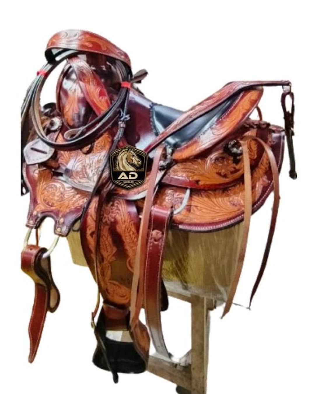 Wade Tree A Fork Western Leather Roping Ranch Horse Saddle Tack With ...