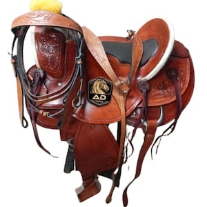Western Ranch Roping Premium Saddle Wade Tree Custom Leather Saddle Set A Fork Work Premium Handmade Equestrian Trail Tack Free Shipping
