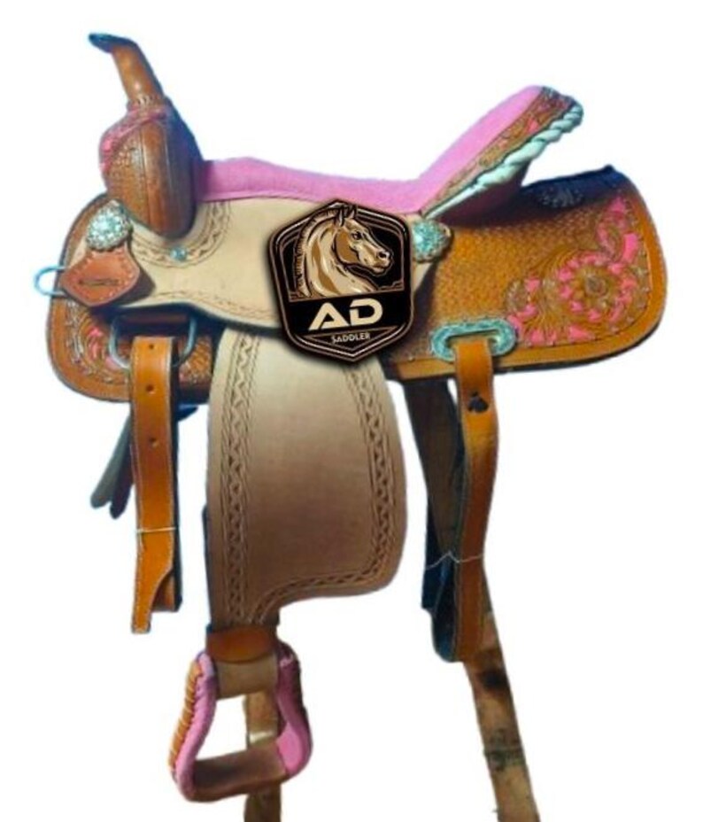 Pink Barrel Racing Western Barrel Racing Rough Out Pink Seat Horse Saddles Premium Leather ...