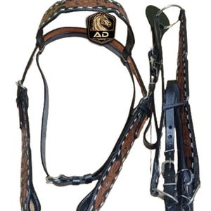 Hand Carved Tooled Western Premium Leather Equestrian Trail Accessories Headstall, Breast Collar, Reins Size: Full & Cob Free Shipping