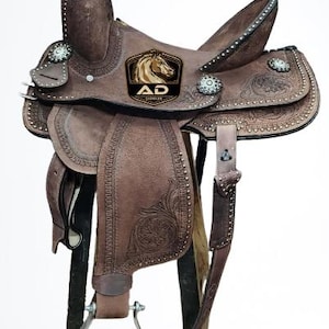 Western Barrel Racing Horse Saddles Premium Leather Comfort Quality Trail Equestrian Pony & Adult 10-18 inches Seat Available Free Shipping