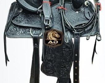 Sella western per cavalli Sella in Cordura sintetica leggera con set di