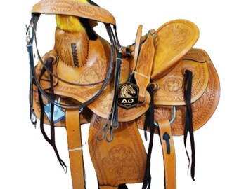 Western Leather A Fork Wade Tree Roping Ranch Horse Saddle