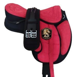 Light Weight All Purpose Synthetic Treeless Freemax Synthetic Suede English Horse Saddles Tack Girth Leather Straps 10-18 inch Free Shipping