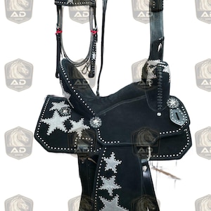 Hair on Padded Seat Western Barrel Racing Horse Saddles Premium Leather Comfort Quality Trail Equestrian, 10-18 inches Seat, Free Shipping