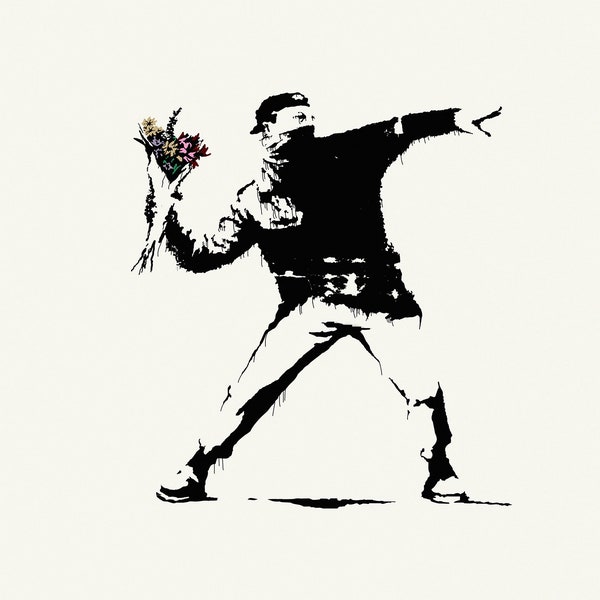 Banksy Flower Thrower (Rage) Digital Download & Print | Printable Digital File of Banksy Wall Art, Banksy Poster Prints, Banksy Downloads