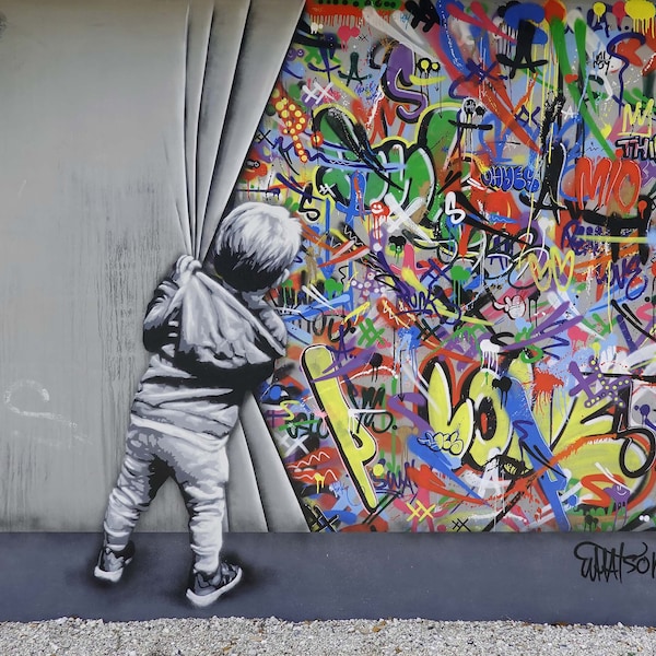 Banksy Hinter den Kulissen, Digital Download & Print | Druckbare digitale Datei von Banksy Wandkunst, Banksy Downloads, Banksy Drucke Leinwand