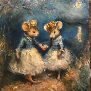 Whimsical Mice Giclee Print – Fairytale Mice in Gowns w/Crowns