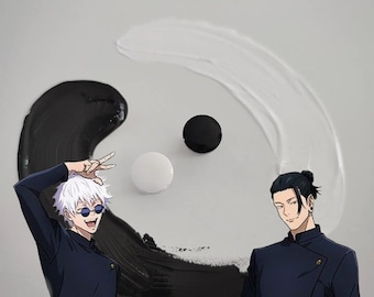 Satosugu Yin & Yang earrings - resin earrings - Jujutsu Kaisen inspired