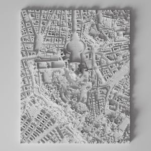 Modello 3D del Vaticano, Città del Vaticano, 45 x 45 cm, Arte del paesaggio urbano, Mappa della città, Amanti della geografia, Ricordo delle vacanze