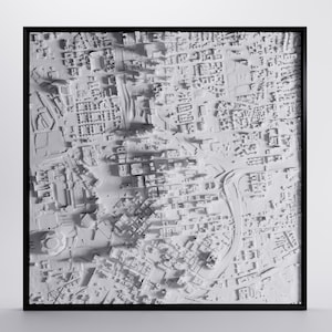 Plan de la ville d'Atlanta • Impression 3D pour décoration murale • Carte du paysage urbain des États-Unis • 25 x 25 cm • Art du plan de la ville • Cadeau personnalisé unique •