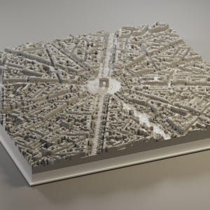 Arc de Triomphe, modèle 3D, Paris 45 x 45 cm, Décoration murale 3D, Cartes de France, Cadeau pour un ami, Art du paysage urbain