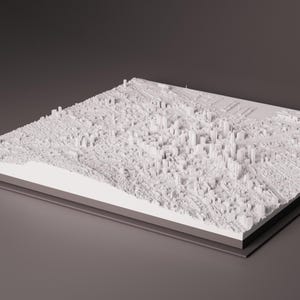 Modelo 3D de Montreal, Canadá, Mapa da cidade impresso em 3D, Arte de parede, Topografia arquitetônica de 45 x 45 cm