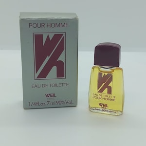 1980 Weil Pour Homme Eau de Toilette 7ml Splash Miniature Parfum Homme Rare vintage