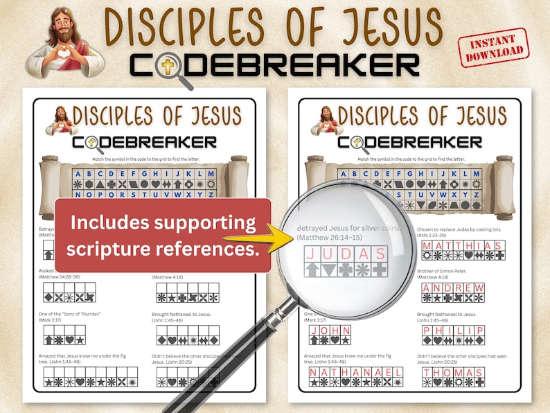 Code Decipher Work Sheet Codebreaker Kids Puzzle | Sunday School Game | Printable Kids ...