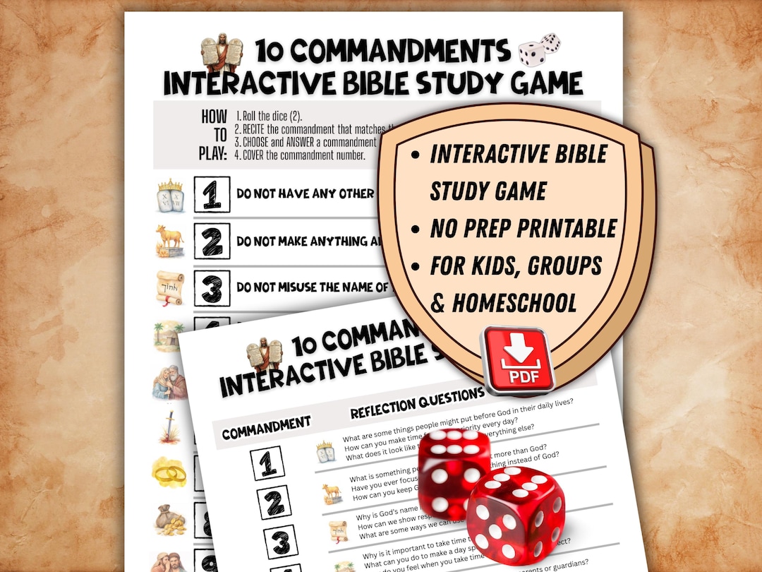 10 Commandments Bible Game Printable | Christian Dice Game for Kids ...