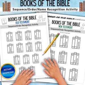 Books of the Bible Learning Activity for All Ages, Sunday School, Youth Group, Homeschooling, Adult Bible Study Tool, PDF Download