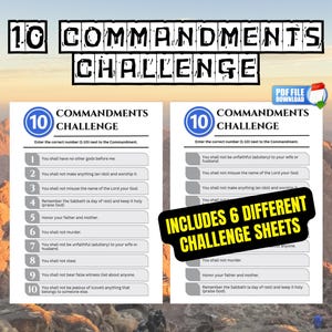 Printable 10 Commandments Learning Challenge - Great for Sunday School and Bible Groups