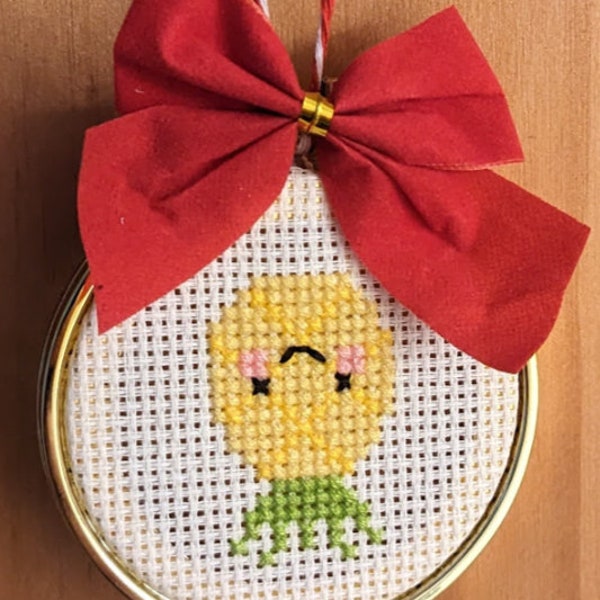 Upside Down Pineapple, Cross Stitch, Ornament, Finished/Completed