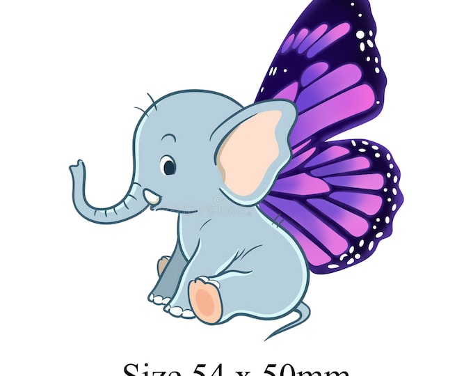 Baby Elephant with Wings Fun Small Wrist or Ankle Tattoo Set of 2