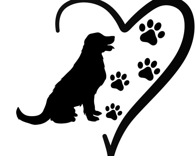 Dog Print Heart Tattoo ( Set of 2 )