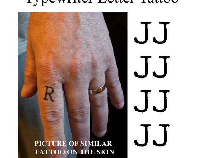Letter J  Temporary Tattoo ( Set of 8 )