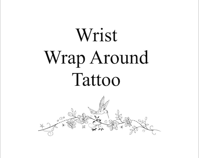 Bird Flower Wrist Wrap Around Tattoo