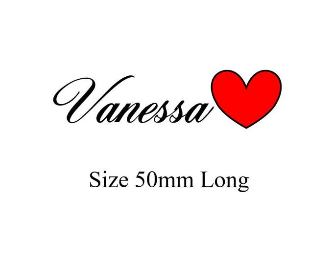 Small Heart and Name Tattoo ( Set of 8 )