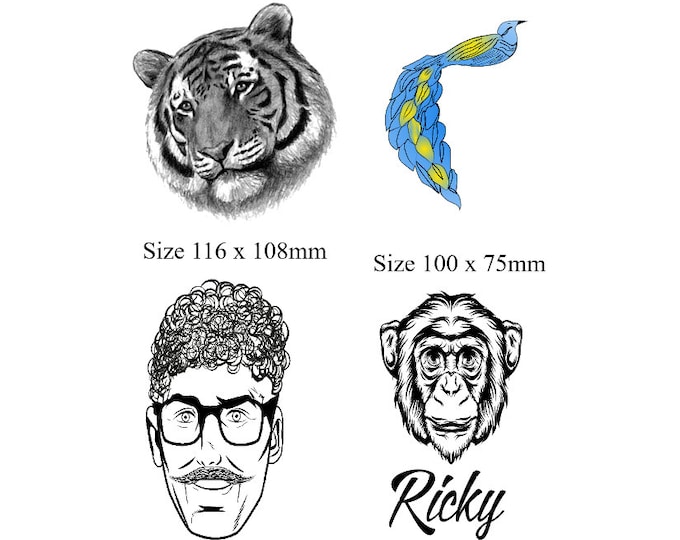 Joe Exotic "The Tiger King" Set of 4 Tattoos