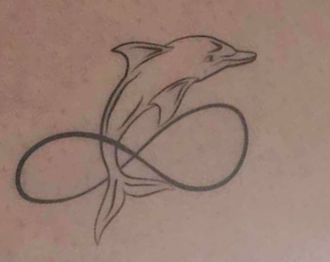2 Dolphin Infinity Temporary Tattoos
