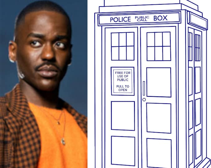 Doctor Who Tardis Blue Outline Tattoo