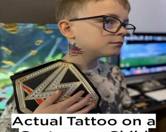 Custom Printed Kids Size Cody Rhodes Inspired Neck Tattoo Set of 4 Fancy Dress
