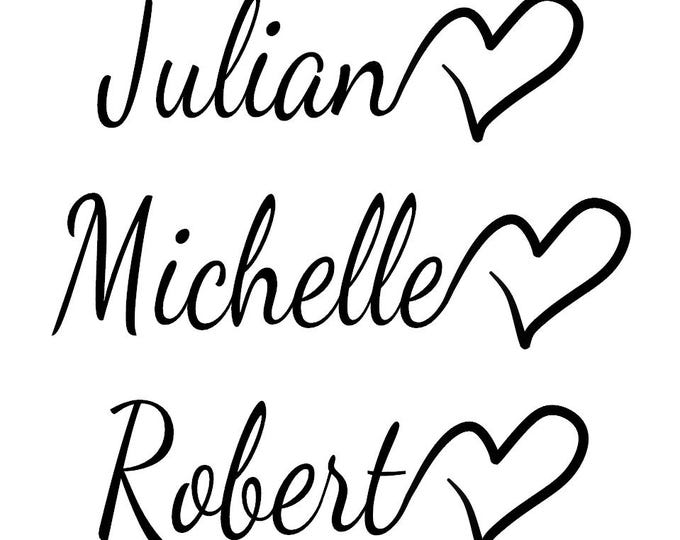 Personalised Script Name Heart Tattoo ( Set of 2 )