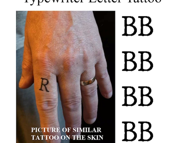 Letter B  Temporary Tattoo ( Set of 8 )