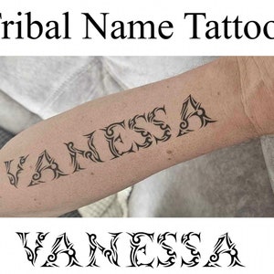 Personalised Tribal Style Name Temporary Tattoo