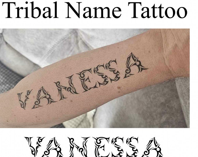 Personalised Tribal Style Name Temporary Tattoo