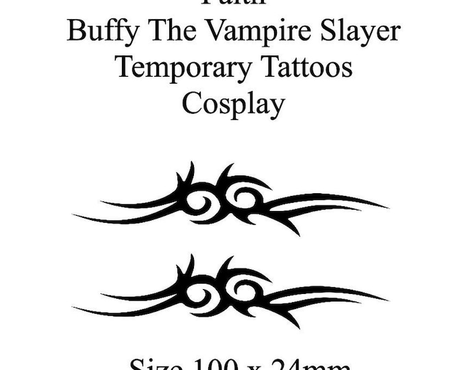 Faith Buffy The Vampire Slayer Temporary Tattoo Cosplay ( Set of 2 )