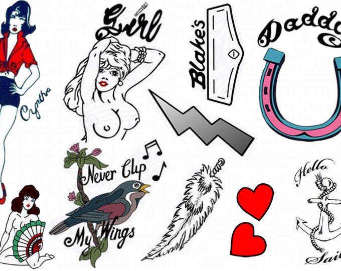Amy Winehouse Fancy Dress Temporary Tattoo Set