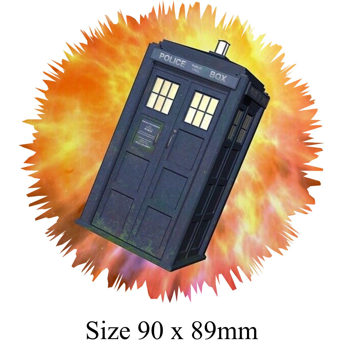 Doctor Who Tardis Flame Burst Tattoo