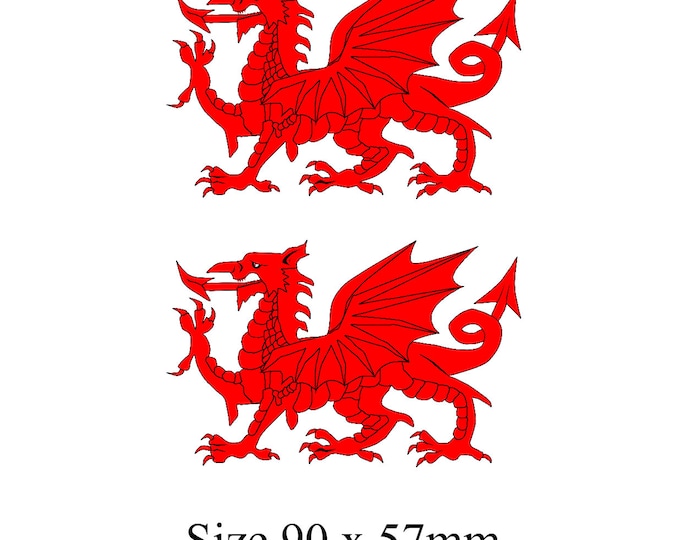 Welsh Dragon NESSA Gavin & Stacey Tattoo Set of 2