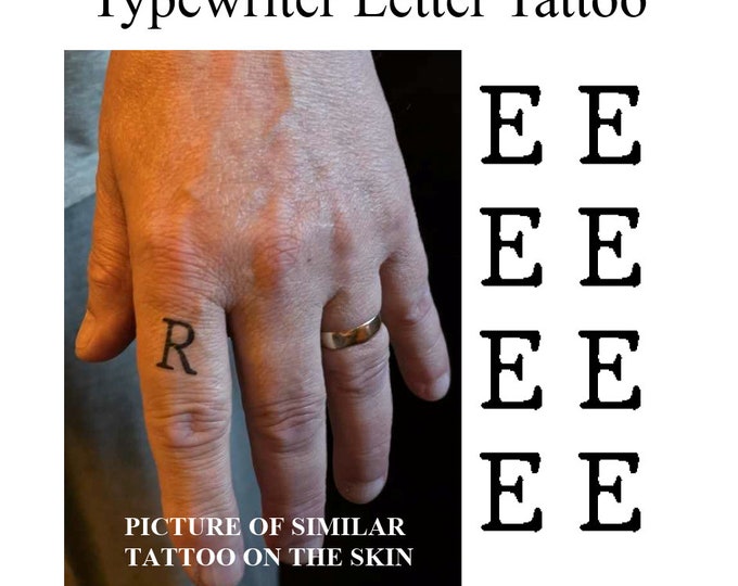 Letter E  Temporary Tattoo ( Set of 8 )