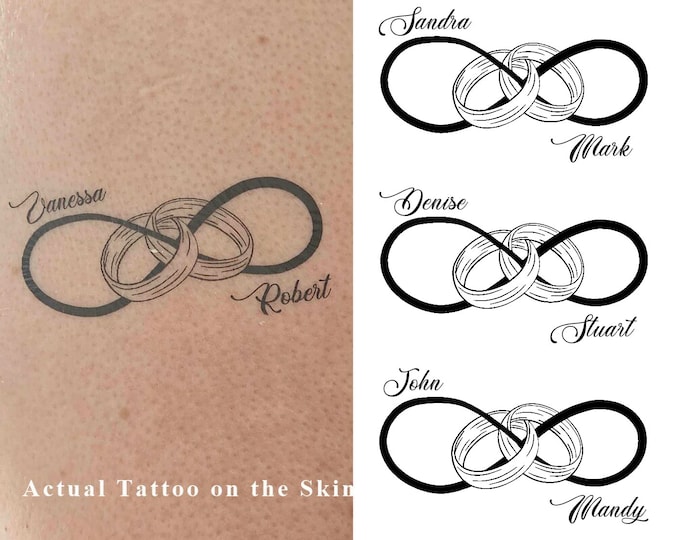 3x Infinity Wedding Ring Personalised Tattoo