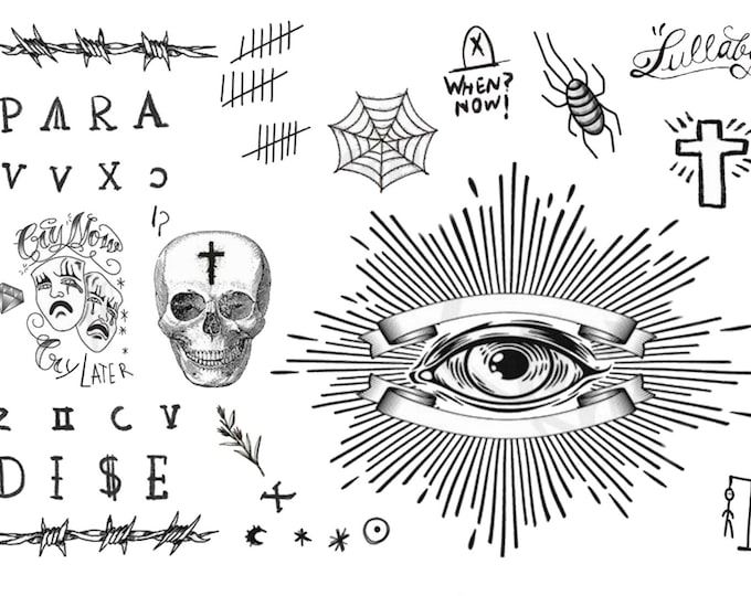 The Crow 2024 Eric Draven Body, Face, Hands Temporary Tattoos