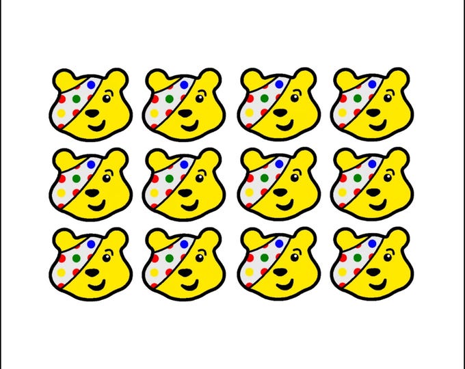 Pudsey (Children in Need) Temporary Tattoo ( Set of 12 )